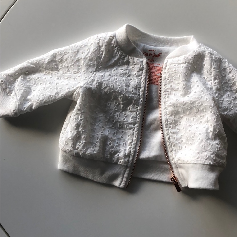 Cat & jack eyelet spring summer baby bomber jacket
